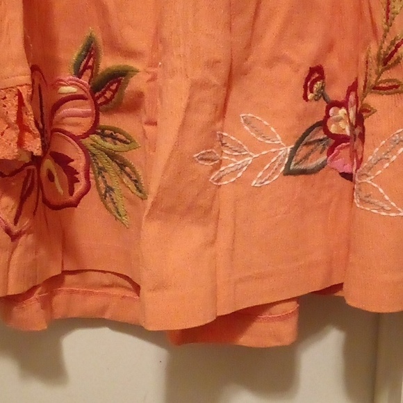 Koret Petite Orange Short Sleeve Lace 2pc Set (Top & Skirt) - Size 12P - Picture 4 of 14